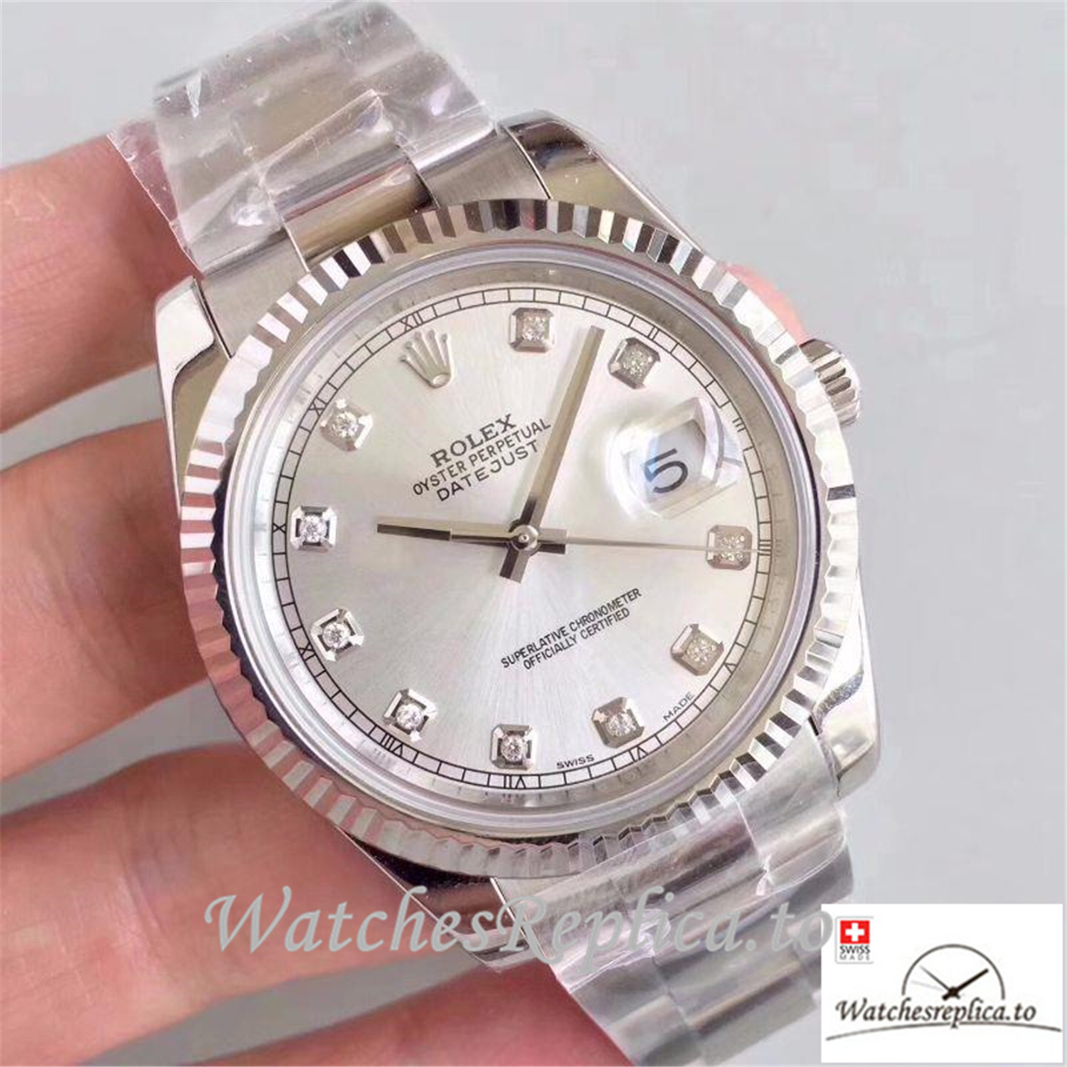 Swiss Rolex Datejust Replica 116334-0009 Silver Dial 41MM - WatchesReplica.is