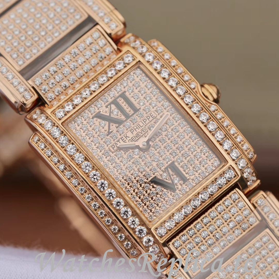 Patek Philippe Replica Twenty-4 Rose Gold strap 30MM - WatchesReplica.is