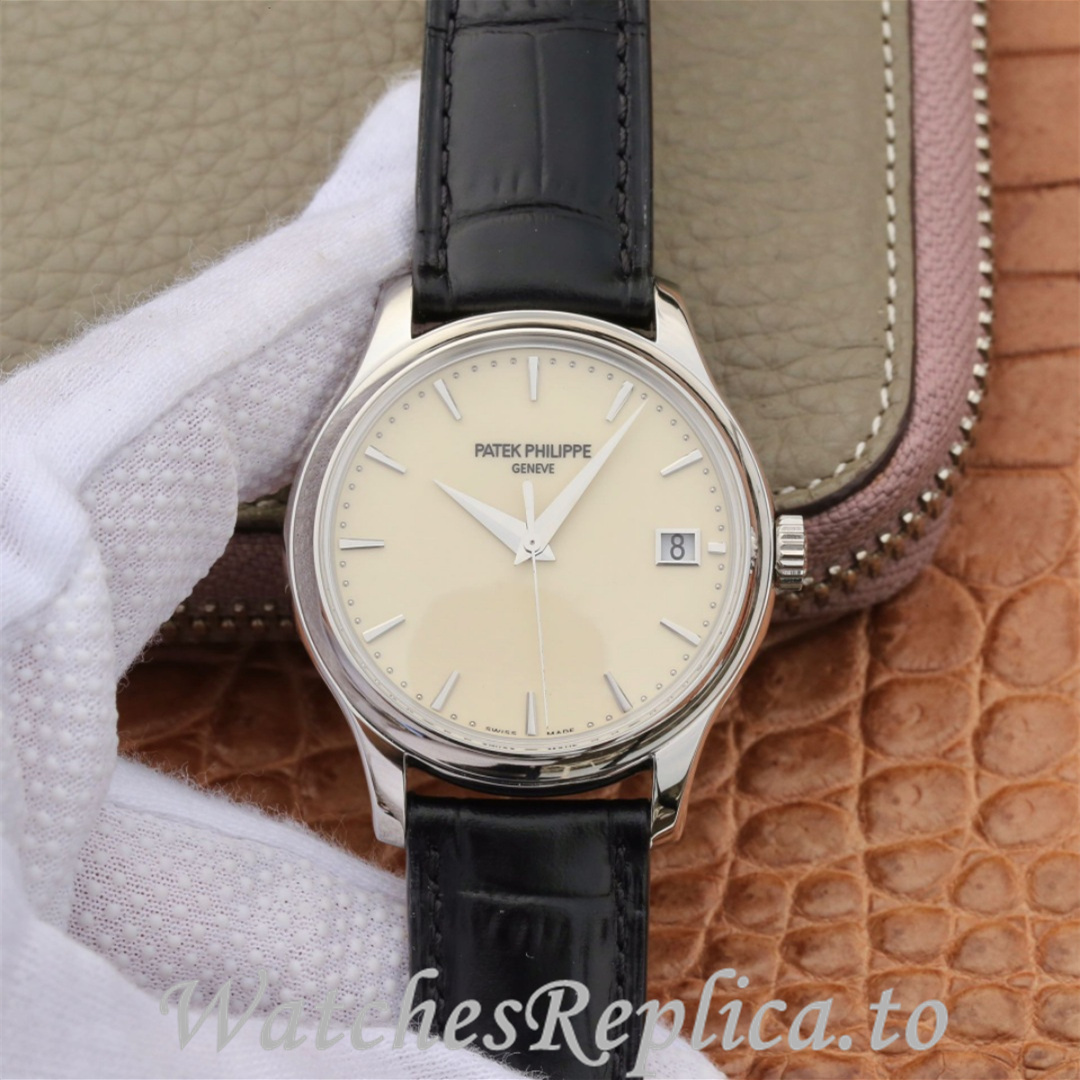 Patek Philippe Replica Calatrava 5227 Leather strap 39MM - WatchesReplica.is