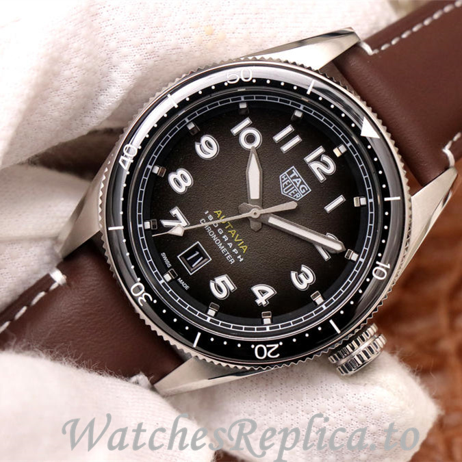 Tag Heuer Replica Autavia Leather strap 42MM - WatchesReplica.is