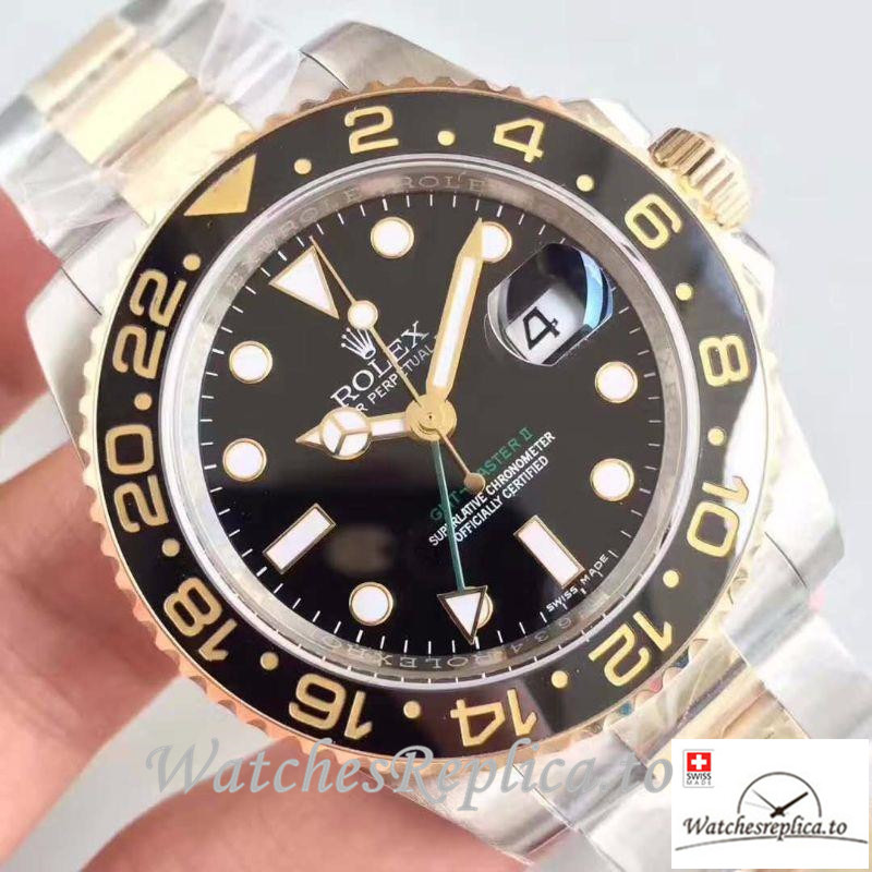 Swiss Rolex GMT-Master II Replica 116713LN Black Dial 40MMx12.1MM - WatchesReplica.is