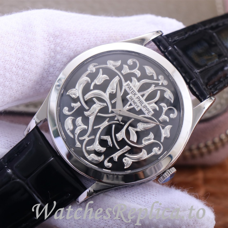 Patek Philippe Replica Calatrava 5088 Leather strap 38.6MM - WatchesReplica.is