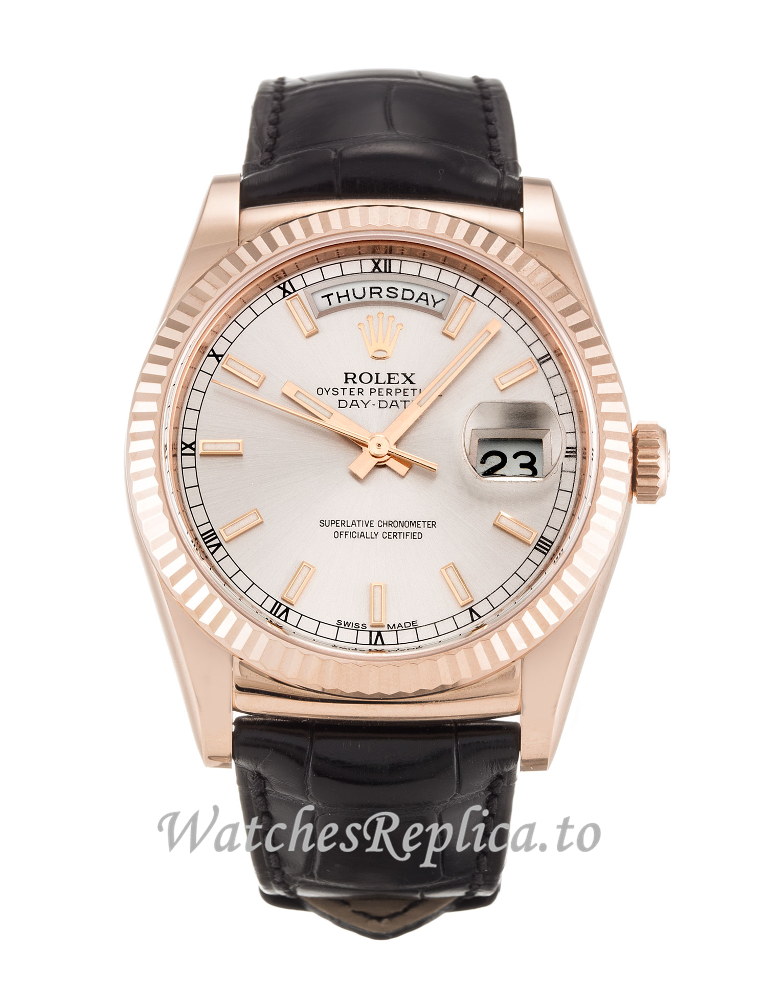 Rolex Day Date Silver Dia 118135 - WatchesReplica.is