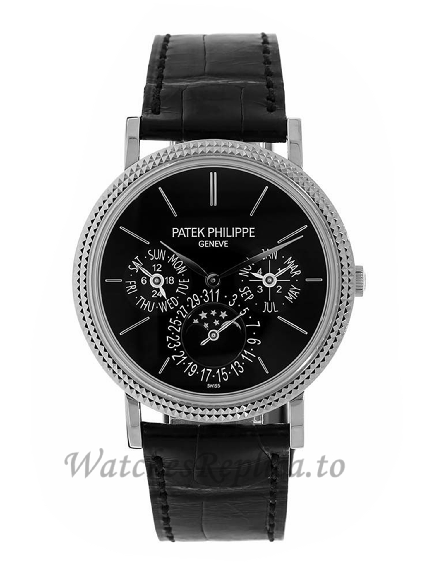 Patek Philippe Replica Grand Complications White Gold Perpetual Calendar Watch 5139G010 - WatchesReplica.is