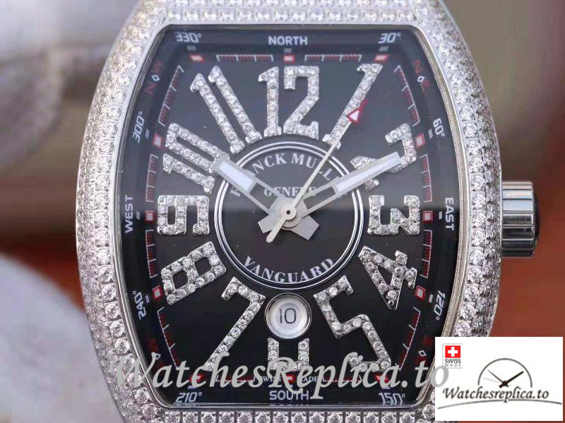 Swiss Franck Muller Vanguard Replica V45.SC.DT.D.NBR.CD.5N.NR 001 Black Strap 44 MM × 54 MM - WatchesReplica.is