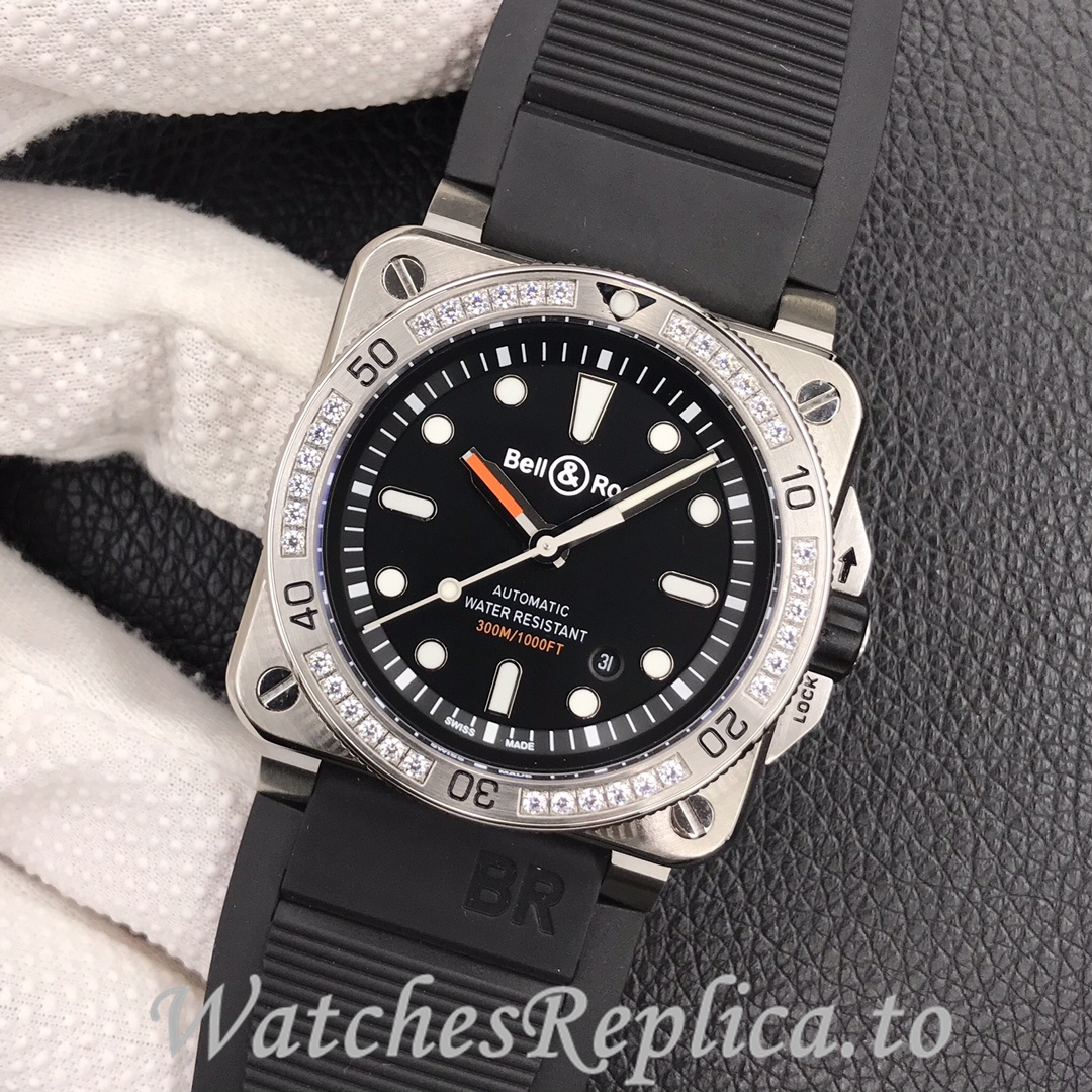 Bell Ross Replica BR 03 BR0392-D-G-BR/SCA Rubber strap 42MM - WatchesReplica.is