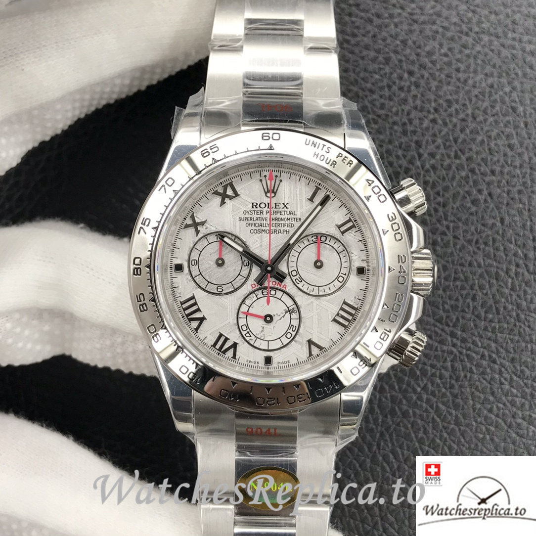 Swiss Rolex Daytona Replica Stainless steel strap 40MM Meteorite Dial - WatchesReplica.is