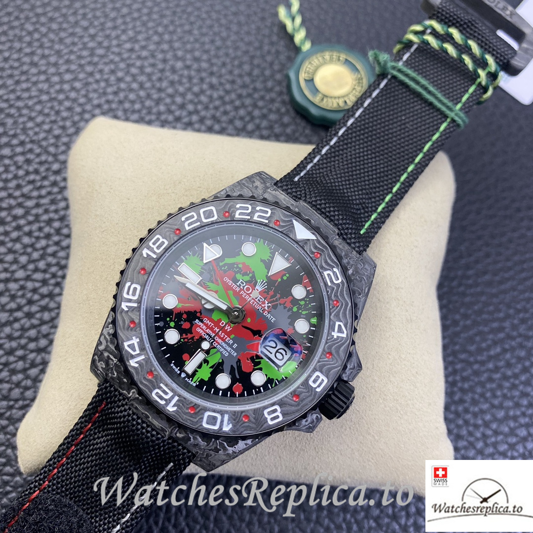 Swiss Rolex GMT Master Electro Carbon Carbon fiber strap 40MM - WatchesReplica.is