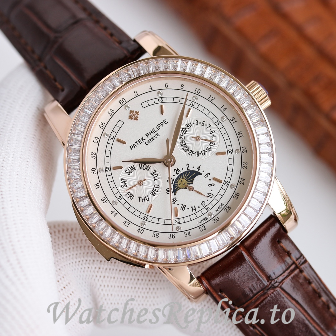 Patek Philippe Replica Complications 5073P Leather strap 42MM - WatchesReplica.is