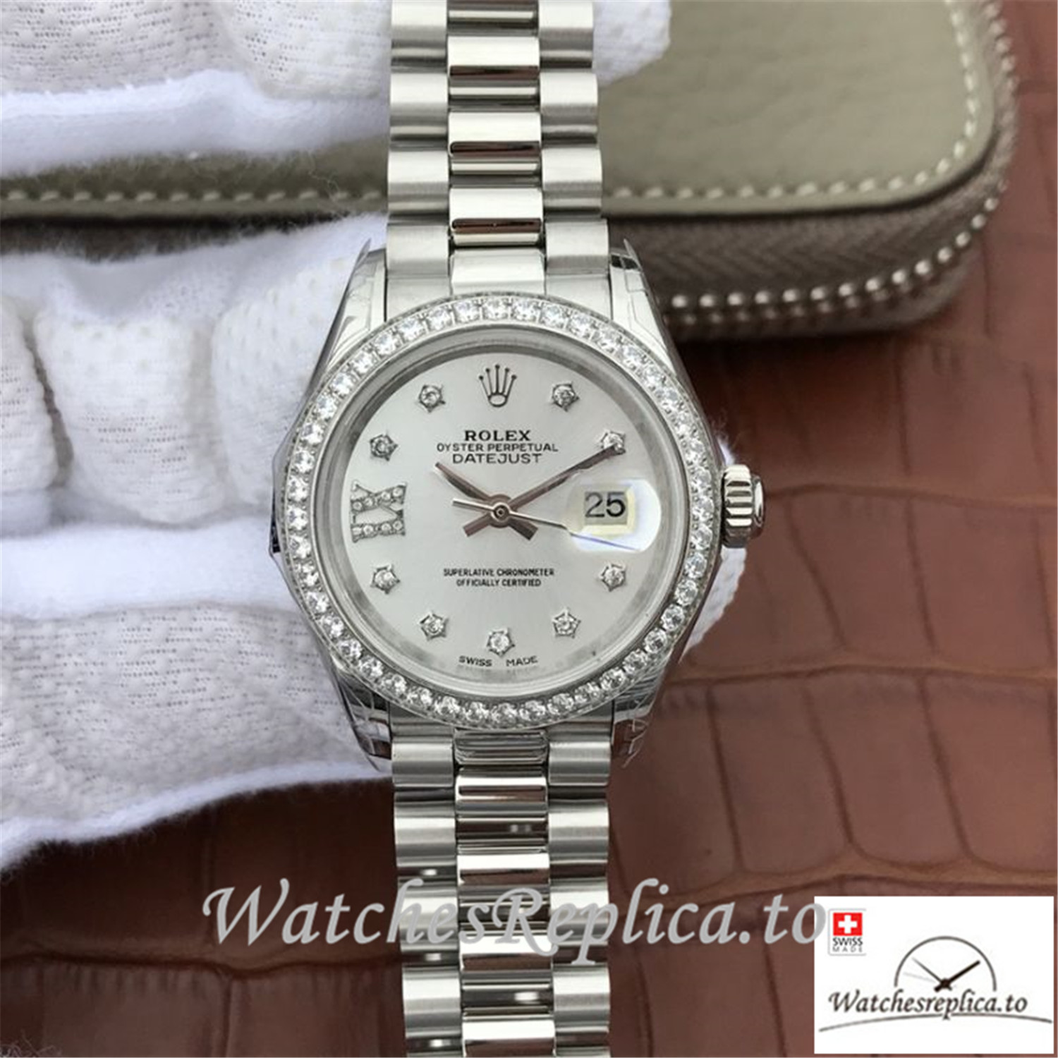 Swiss Rolex Datejust Replica 279136RBR Silver Dial 28MM - WatchesReplica.is
