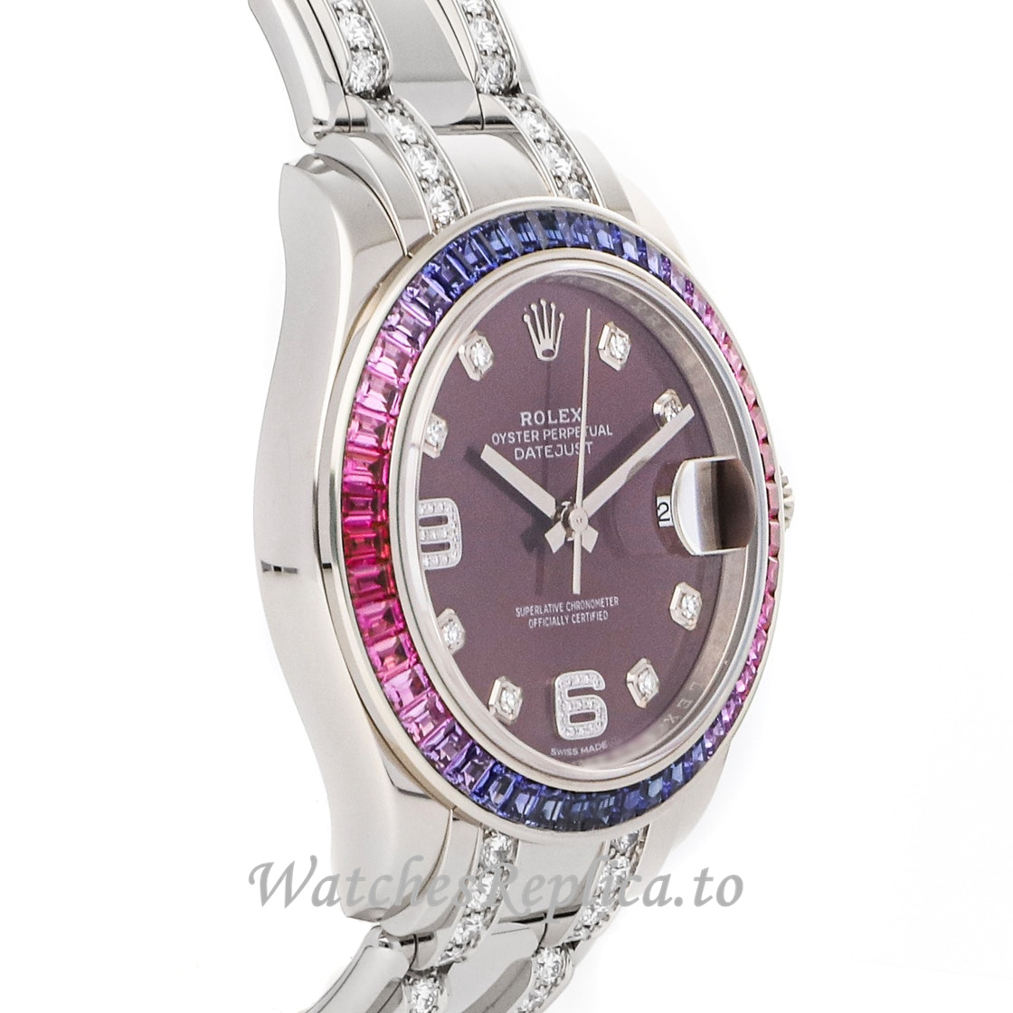 Replica Rolex Pearlmaster 86349SAFUBL 39MM Purple Dial Mens Watch - WatchesReplica.is