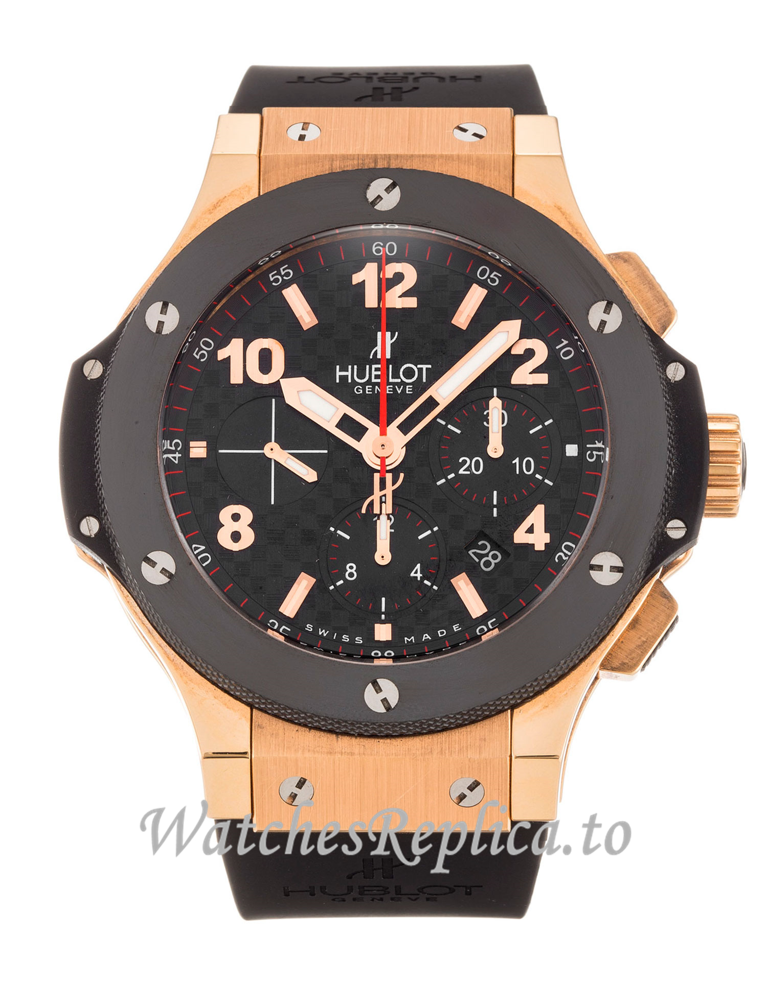 Hublot 44mm Black Carbon Dial 301.PB.131.RX - WatchesReplica.is