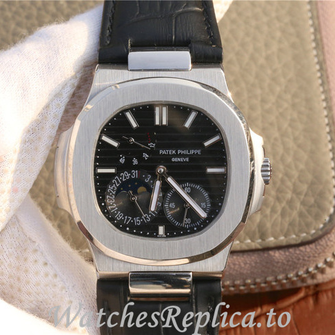 Patek Philippe Replica Nautilus 5712 Leather strap 40MM - WatchesReplica.is