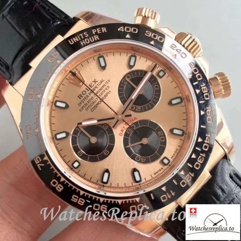 Swiss Rolex Daytona Cosmograph Replica 116515LN 004 Black Strap 40MM - WatchesReplica.is