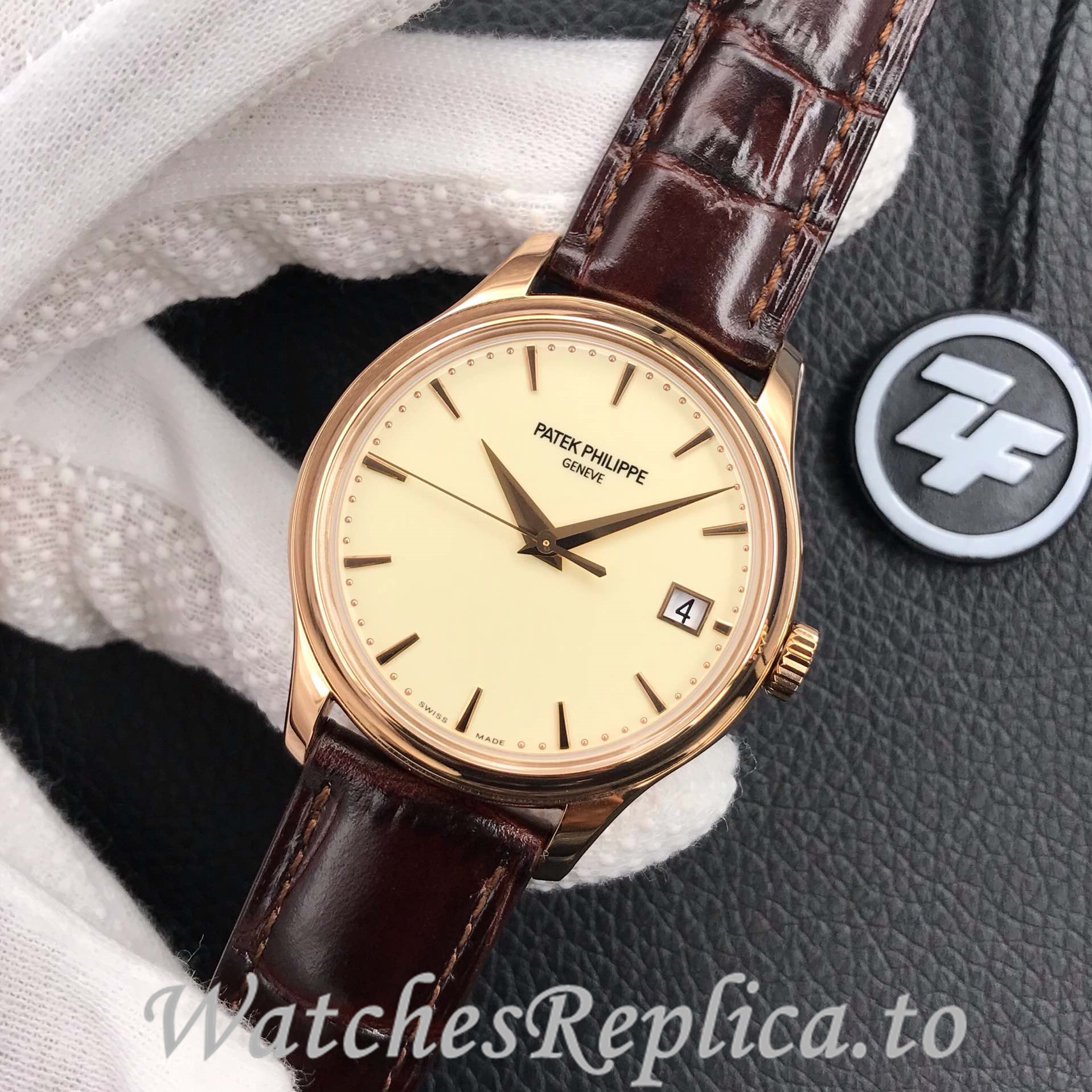 Patek Philippe Replica Calatrava 5227 Leather strap 39MM - WatchesReplica.is