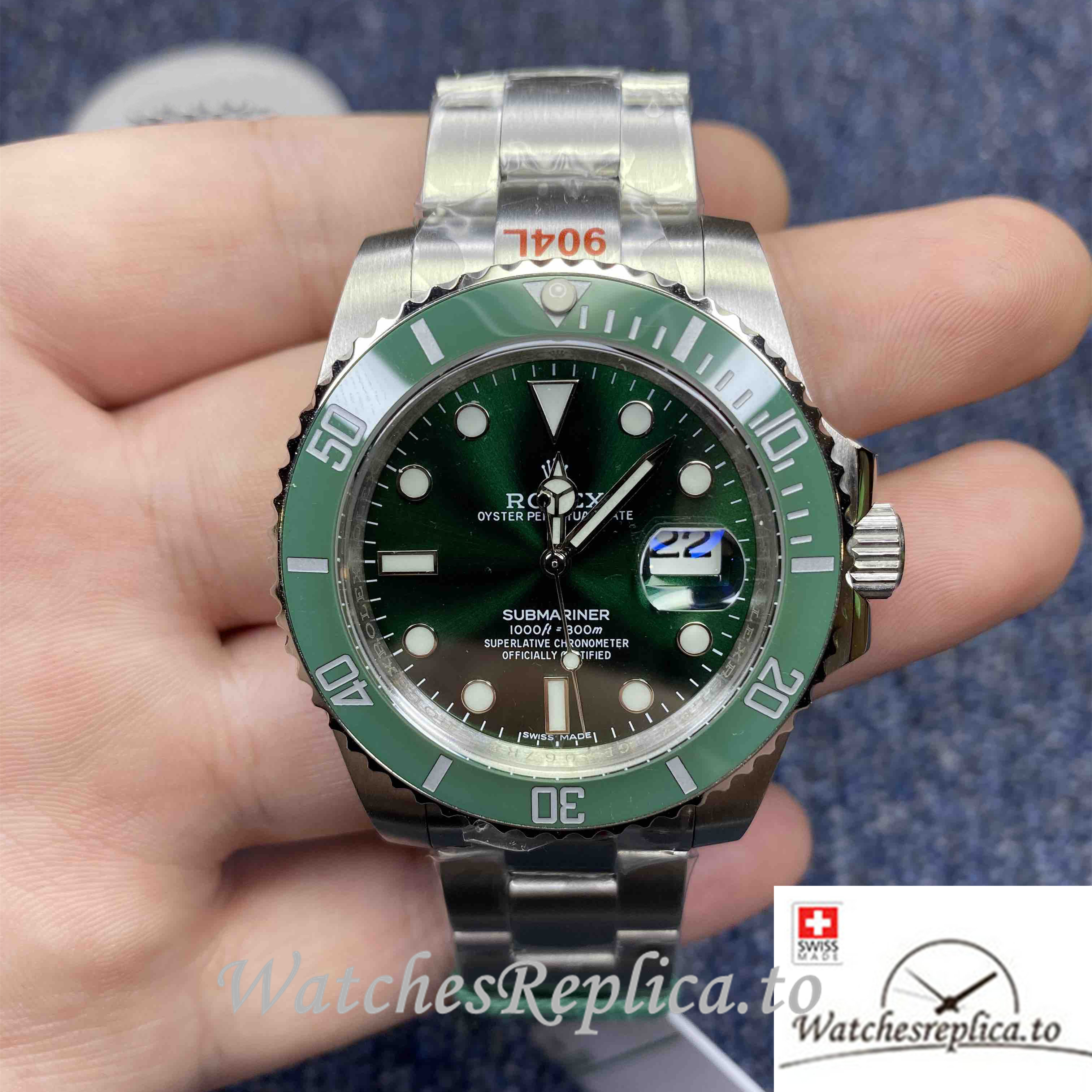 Swiss Rolex Submariner Replica 116610LV Stainless steel strap 40MM - WatchesReplica.is