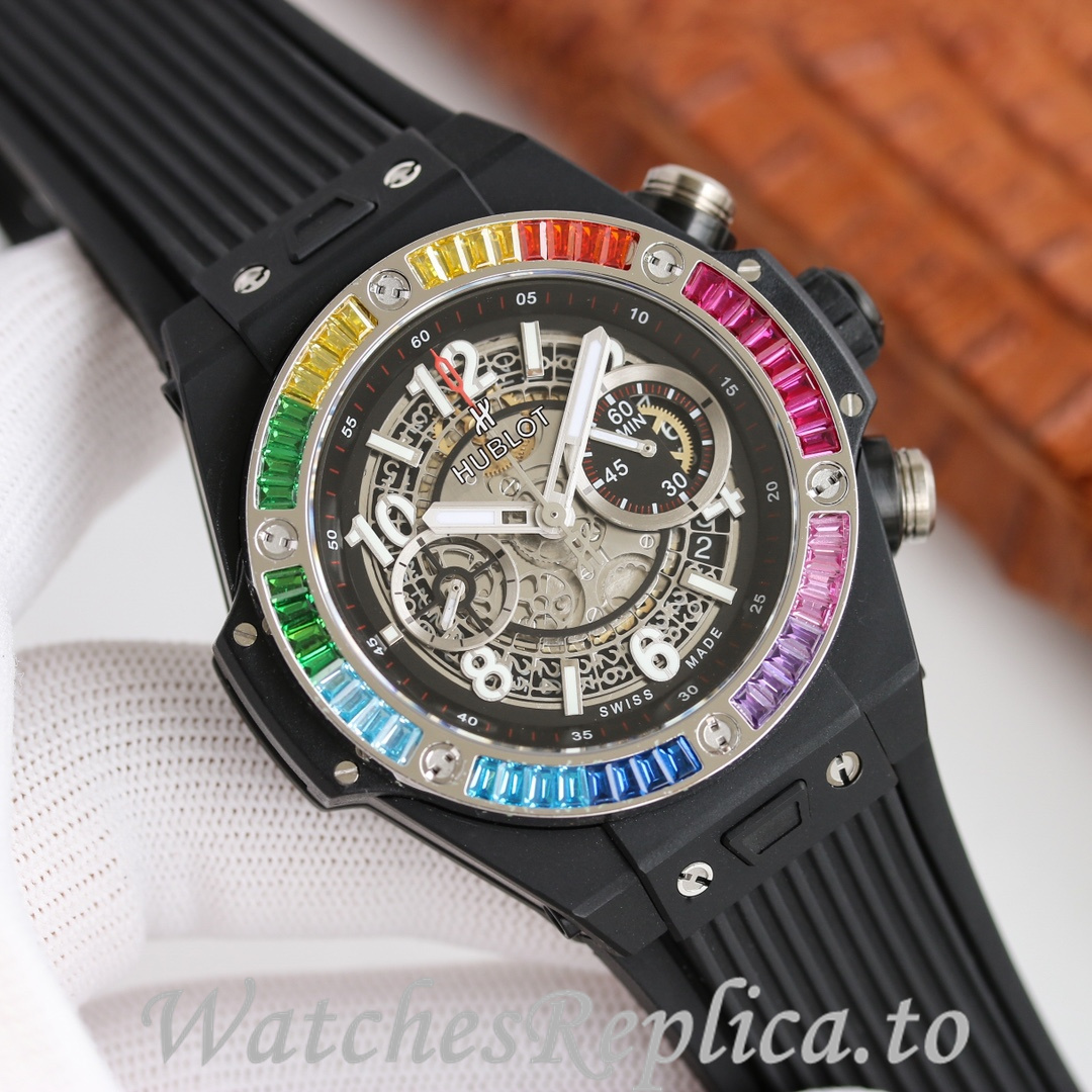 Hublot Replica Big Bang Elemental Material Chronograph v2 Rubber strap 45MM - WatchesReplica.is