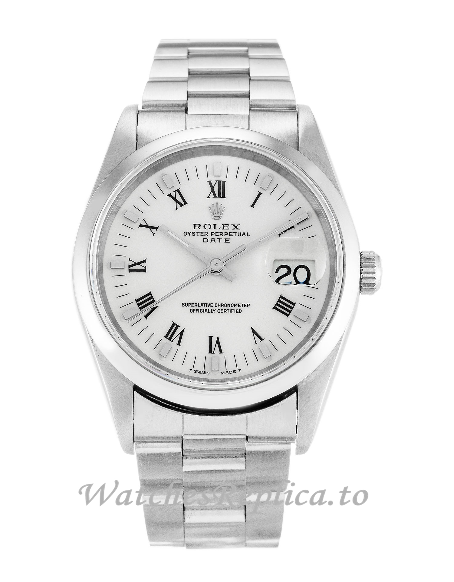 Rolex Oyster Perpetual Date White Dial 15200-34 MM - WatchesReplica.is
