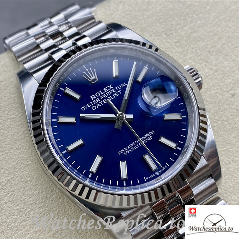 Swiss Rolex Datejust Replica 126234 Stainless steel strap 36MM Blue Dial - WatchesReplica.is
