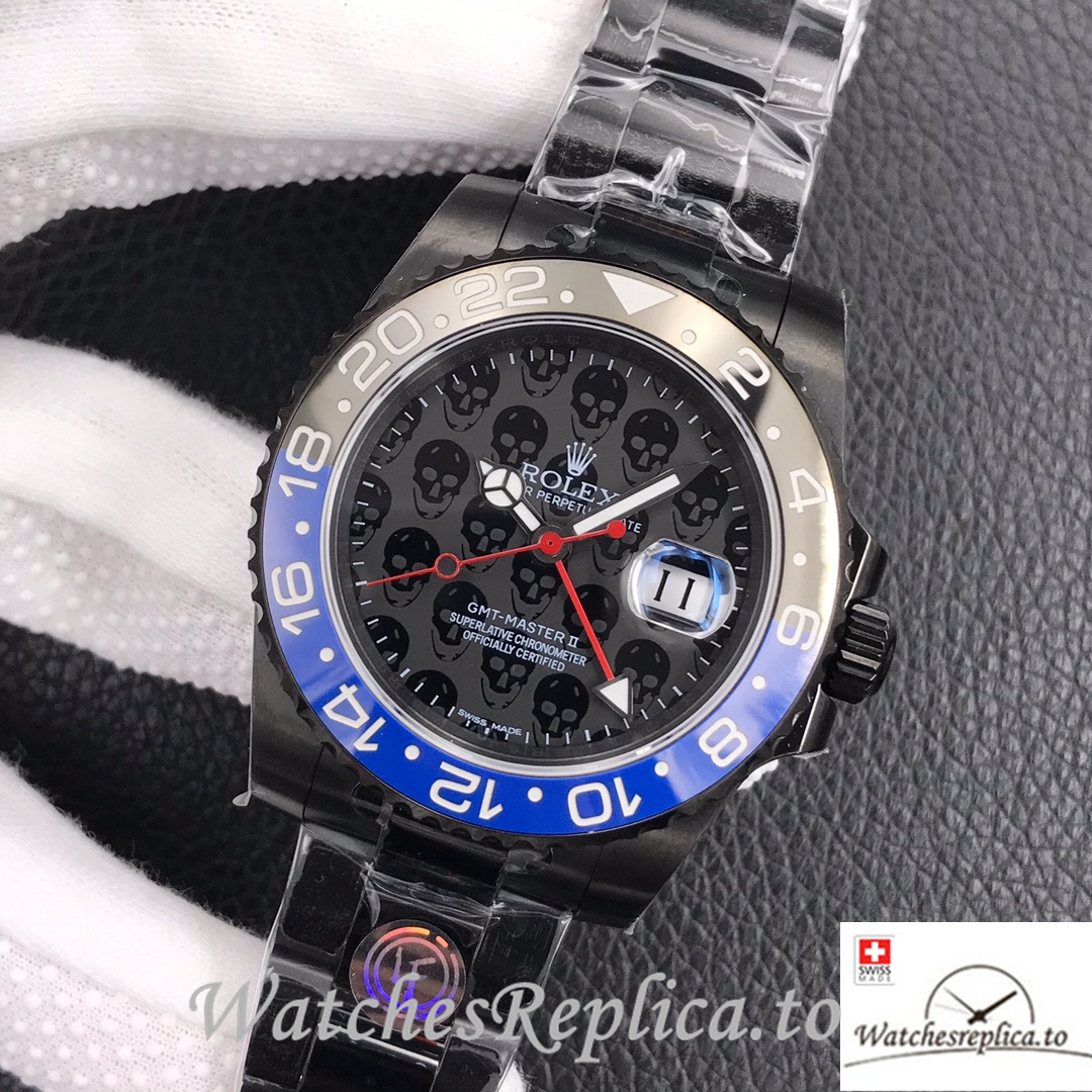 Swiss Rolex GMT-Master Replica Stainless steel strap 40MM - WatchesReplica.is