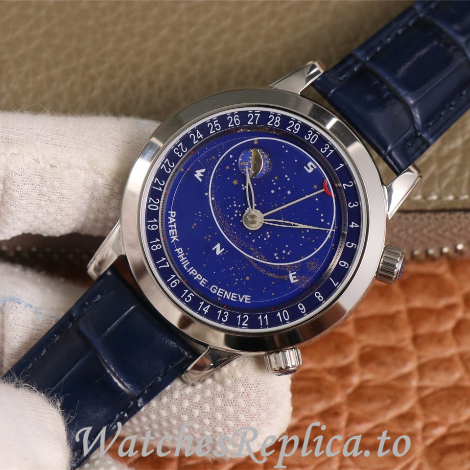 Patek Philippe Replica Complications 6104 Leather strap 44MM - WatchesReplica.is