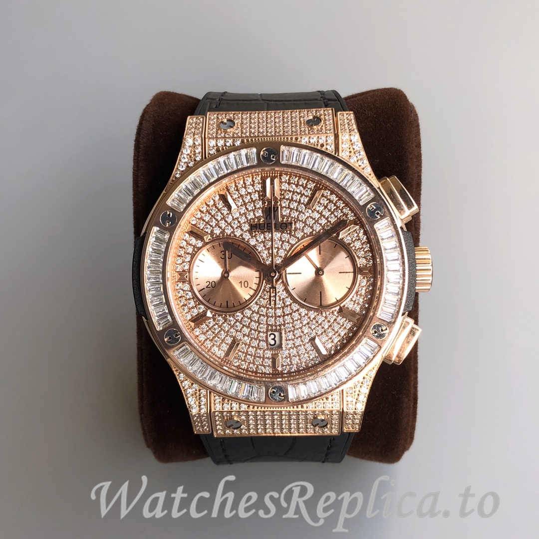 Hublot Replica Classic Fusion Gypsophila Chronograph Rubber strap 45MM - WatchesReplica.is