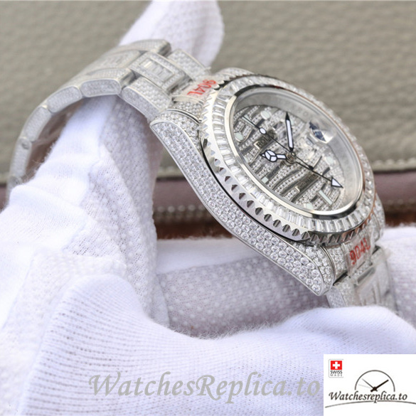 Swiss Rolex GMT-Master Replica 116769TBR-74779B White Gold and Diamonds strap 40MM - WatchesReplica.is