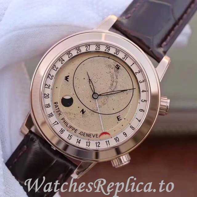 Patek Philippe Replica Complications 6102 Leather strap 44MM - WatchesReplica.is