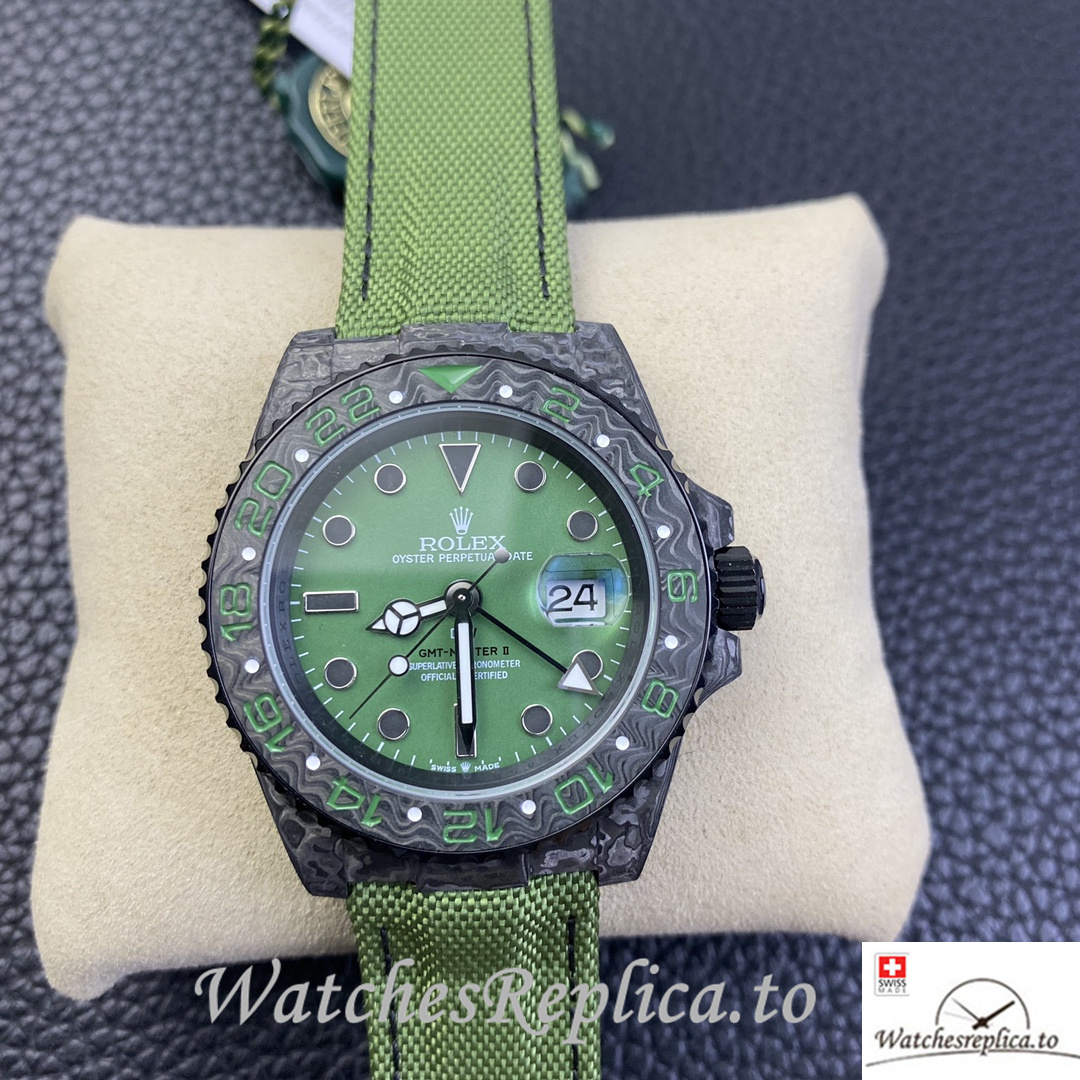 Swiss Rolex GMT Master Electro Carbon Carbon fiber strap 40MM - WatchesReplica.is