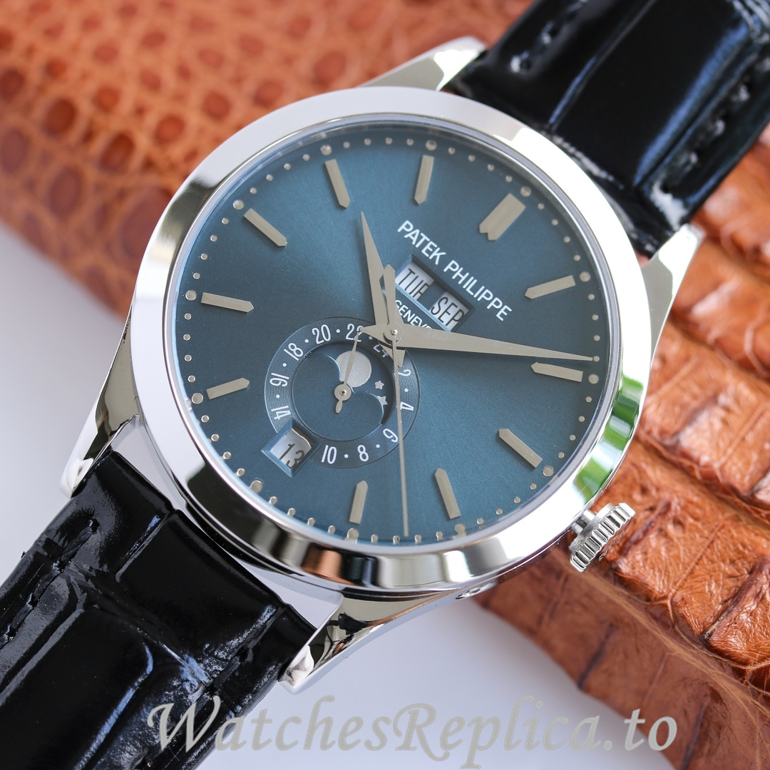 Patek Philippe Replica Complications 5205R Leather strap 38.5MM - WatchesReplica.is
