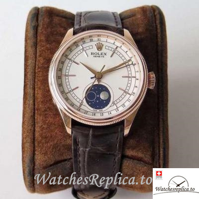 Swiss Rolex Cellini Replica 50535 Leather strap 39MM - WatchesReplica.is