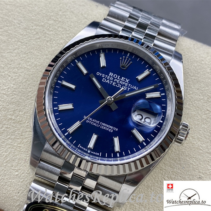 Swiss Rolex Datejust Replica 126234 Stainless steel strap 36MM Blue Dial - WatchesReplica.is