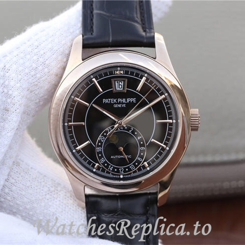 Patek Philippe Replica Complications 5205G-001 Leather strap 40MM - WatchesReplica.is