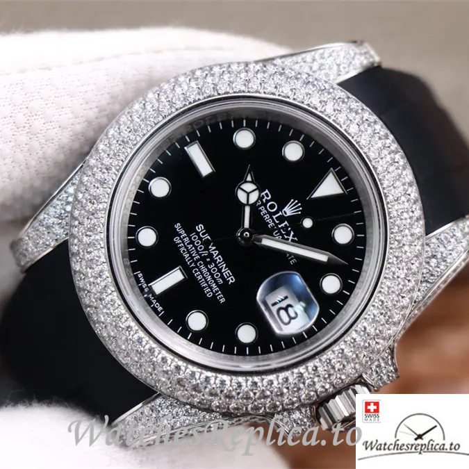 Swiss Rolex Submariner Replica Rubber strap 40MM - WatchesReplica.is