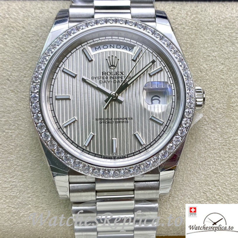 Swiss Rolex Day Date Replica m228349rbr-0007 Stainless steel strap 40MM - WatchesReplica.is