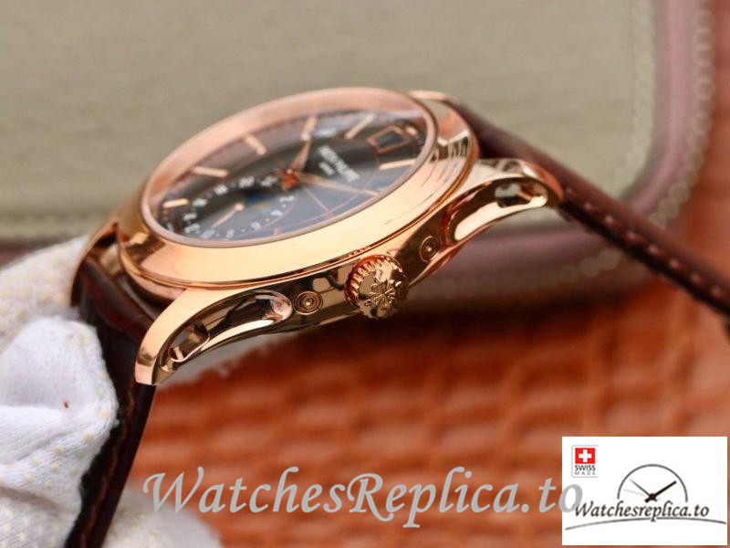 Swiss Patek Philippe Grand Complications Annual Calendar Replica 5205G-001 Brown Strap 40MM - WatchesReplica.is