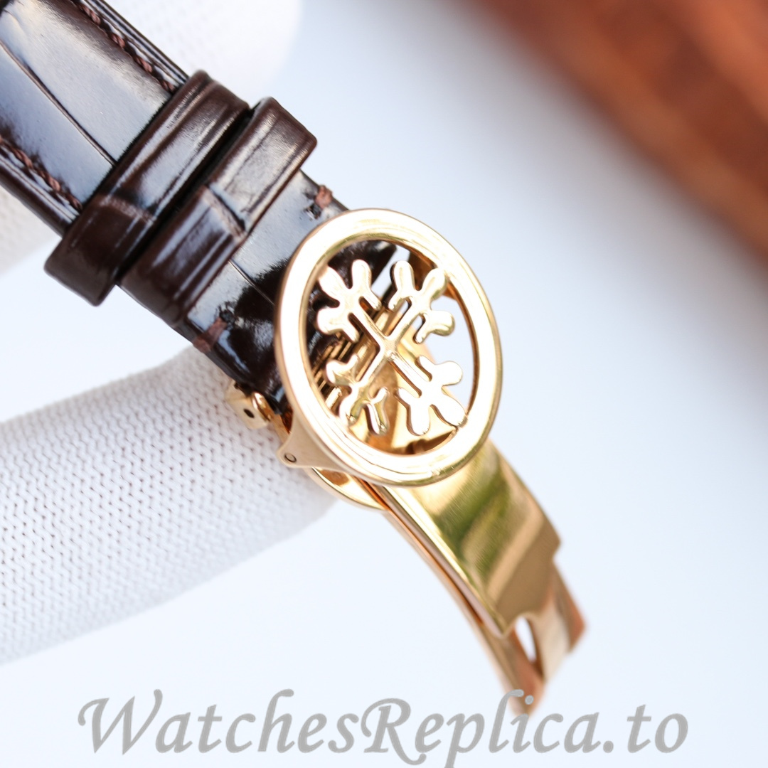 Patek Philippe Replica Annual Calendar Leather strap 41MM - WatchesReplica.is