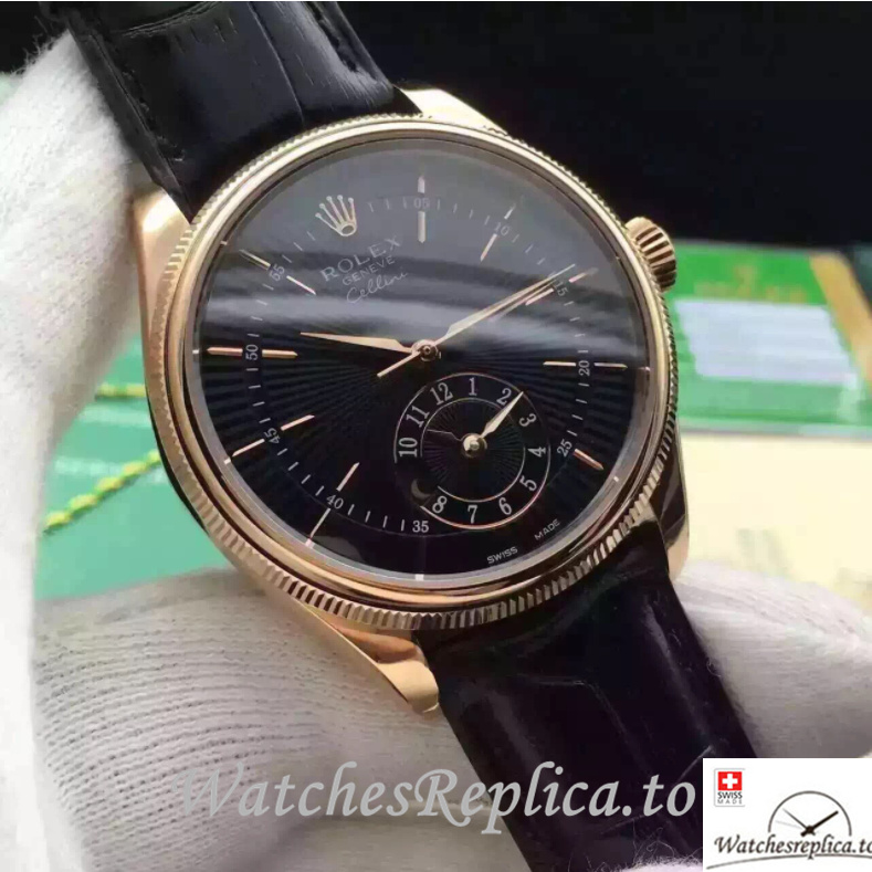 Swiss Rolex Cellini 50525 Leather strap 39MM - WatchesReplica.is