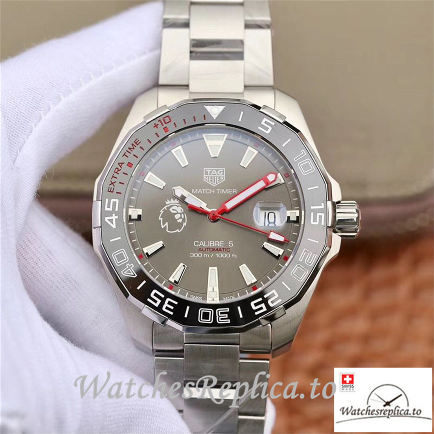 Swiss Tag Heuer Aquaracer Calibre 5 English Premier League Limited Replica WAY201D.BA0927 Gray Bezel - WatchesReplica.is