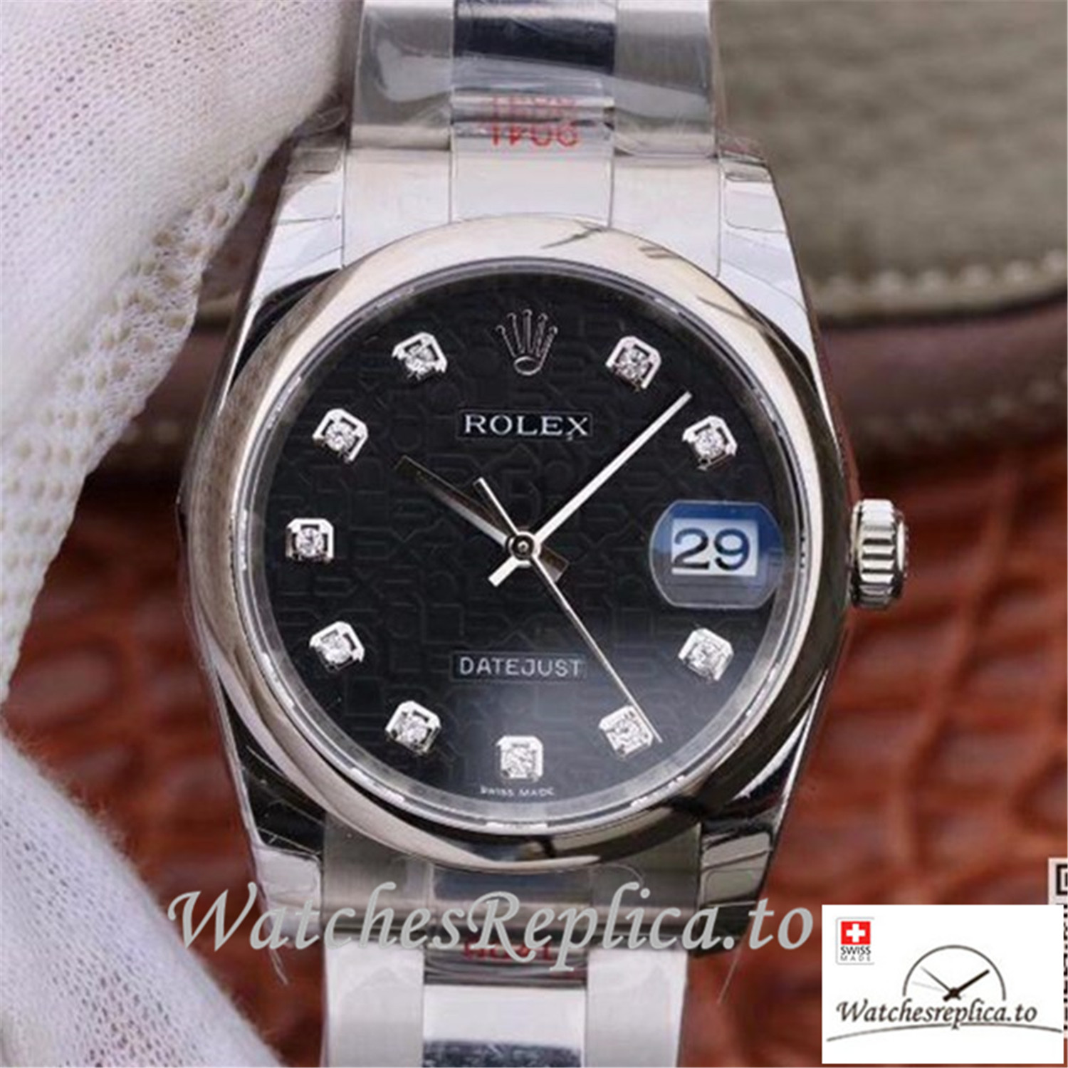 Swiss Rolex Datejust Replica 116200 Stainless steel strap 36MM - WatchesReplica.is