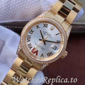 Swiss Rolex Datejust Replica 178383 Yellow Gold strap 31MM - WatchesReplica.is