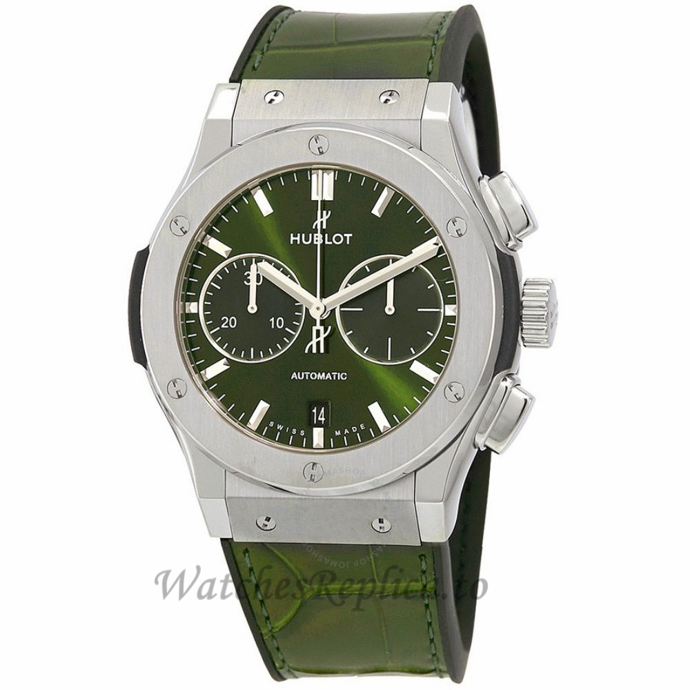 Hublot Classic FusionTitanium Green Quartz Chronograph 45MM Watch 521.NX.8970.LR - WatchesReplica.is