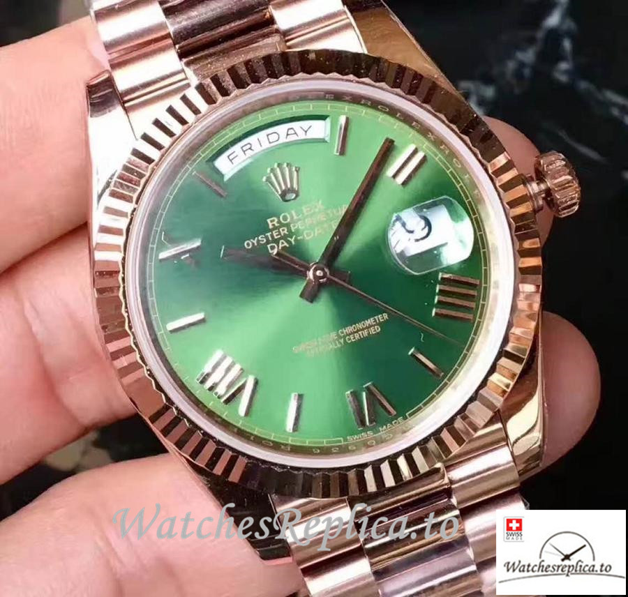 Swiss Rolex Day Date Replica 228235 002 Roman Markers 40MM - WatchesReplica.is