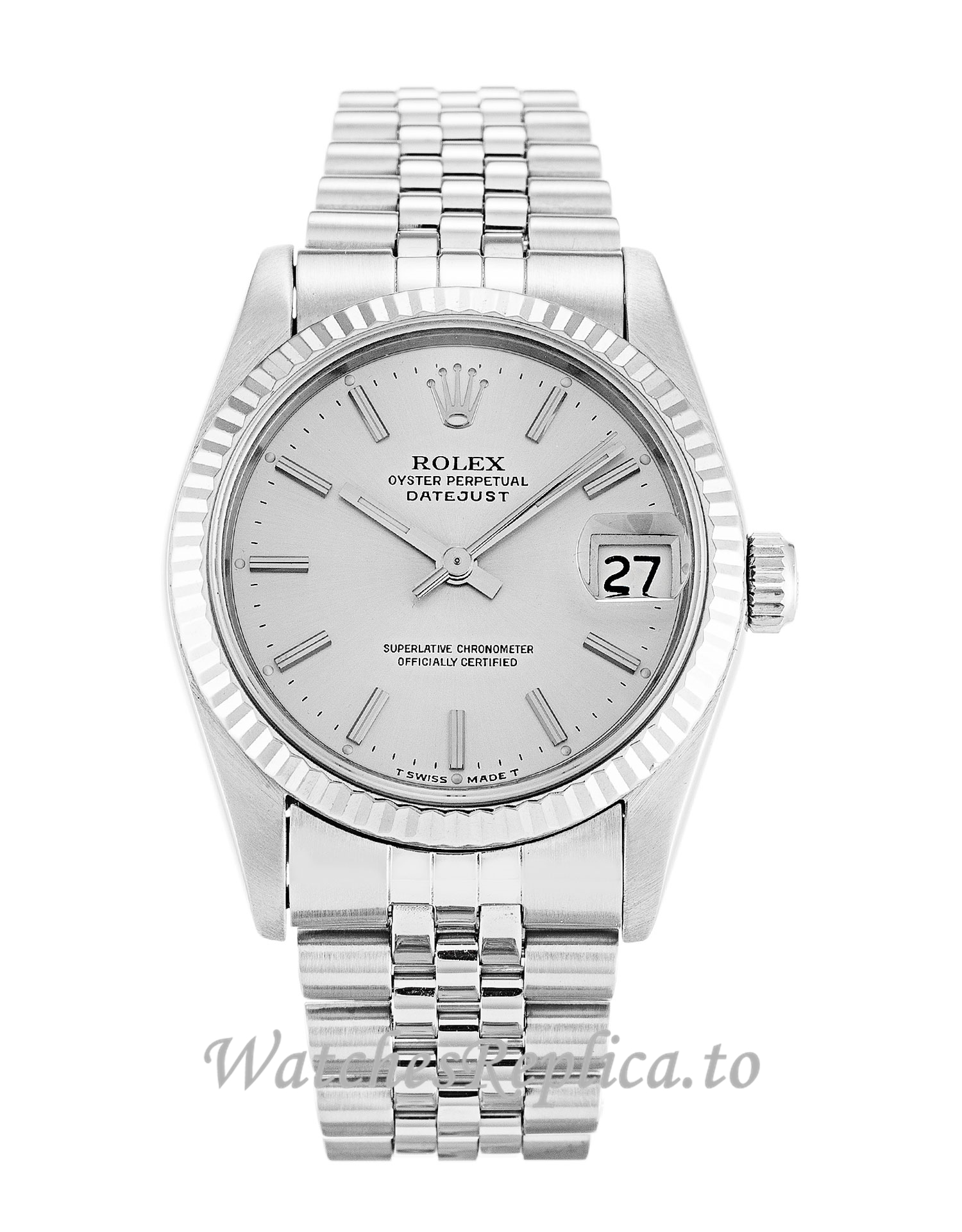 Rolex Mid Size Datejust Silver Dial 68274 - WatchesReplica.is