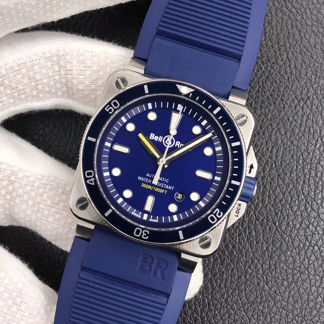 Bell Ross Replica BR 03 BR0392-CAMO-CE/SRB Rubber strap 42MM - WatchesReplica.is