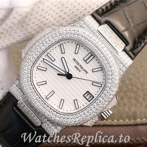 Patek Philippe Replica Nautilus 5719 Leather strap 40MM - WatchesReplica.is