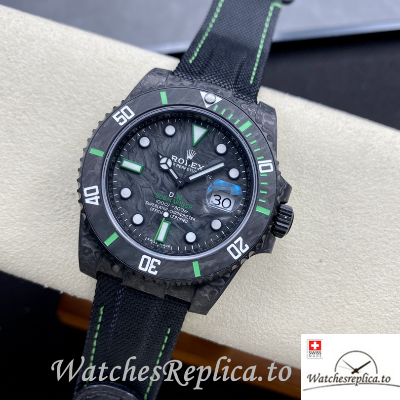 Swiss Rolex Sea Dweller Replica Canvas strap 40MM Green - WatchesReplica.is