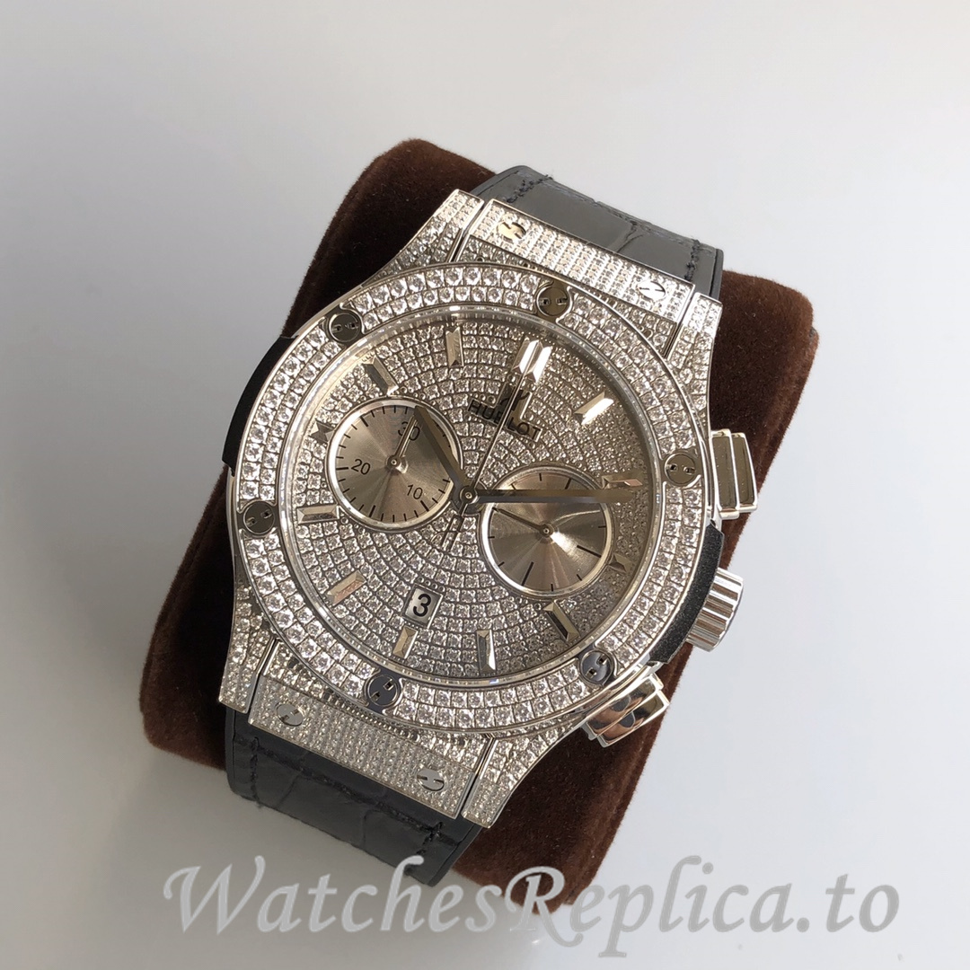 Hublot Replica Classic Fusion Gypsophila Chronograph Rubber strap 45MM - WatchesReplica.is