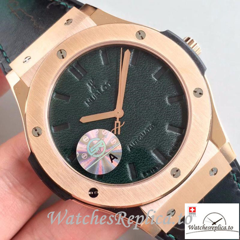 Swiss Hublot Classic Fusion Berluti Scritto Replica 511.OX.0500.VR.BER16 Green Strap 45MM - WatchesReplica.is