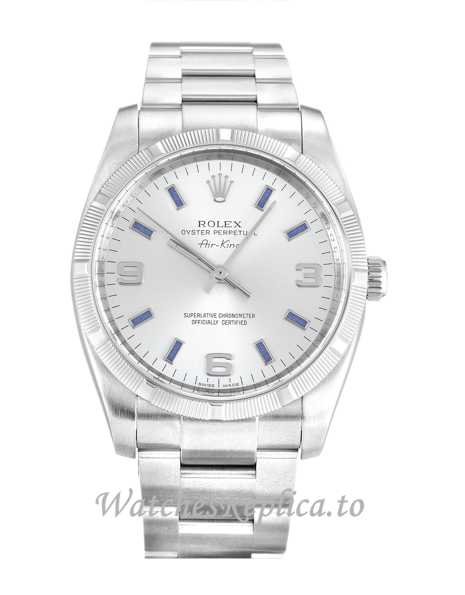 Rolex Air-King Silver Dial 114210-34 MM - WatchesReplica.is